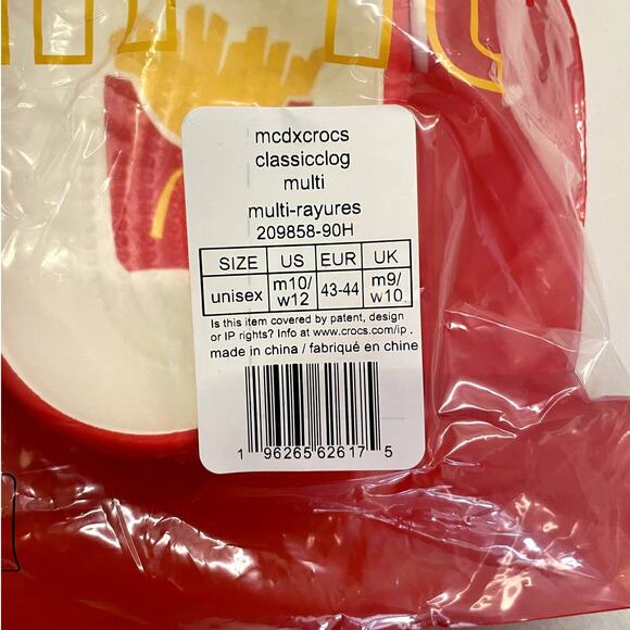 NEW MCDONALD'S X CROCS CLASSIC CLOG M10 - Picture 4 of 4